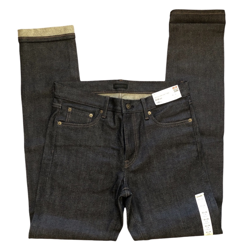 UNIQLO JEANS / STRETCH SELVEDGE SLIM FIT JEANS / 30x34 🍂